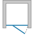 Pivot door with inline panel (hinge on fixed side), outside opening